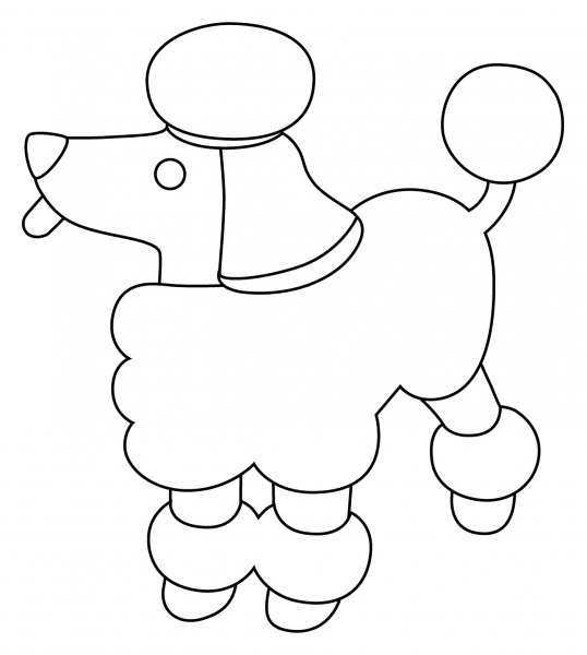 Poodle Emoji coloring page image