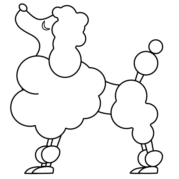 Poodle Emoji coloring page image