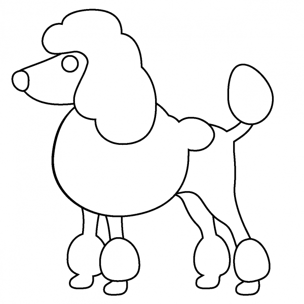 Poodle Emoji coloring page image