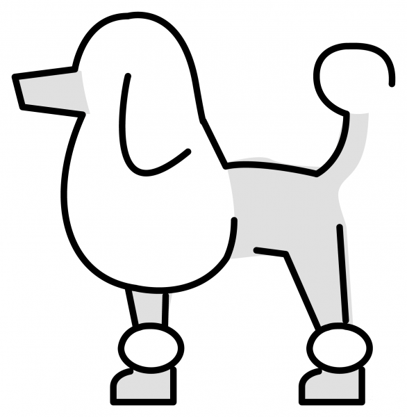 Poodle Emoji coloring page image