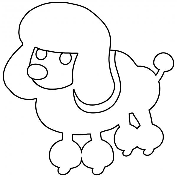 Poodle Emoji coloring page image