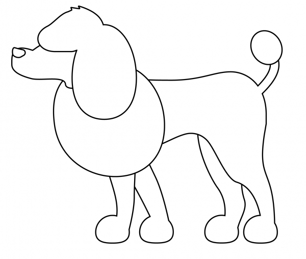 Poodle Emoji coloring page image