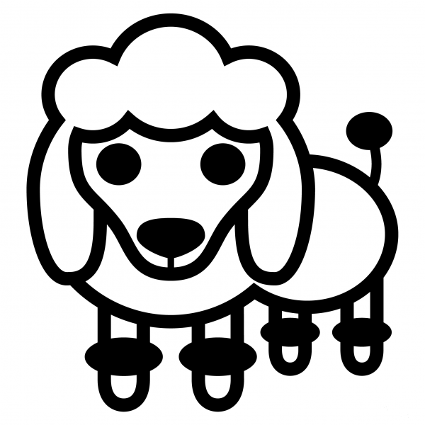 Poodle Emoji coloring page image