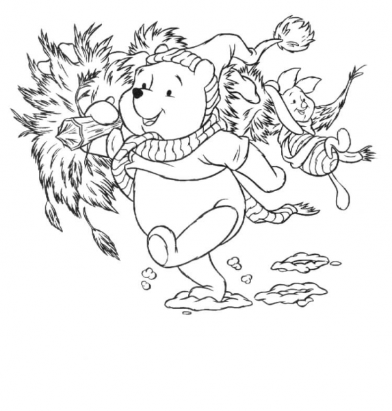Pooh And Piglet  coloring page image
