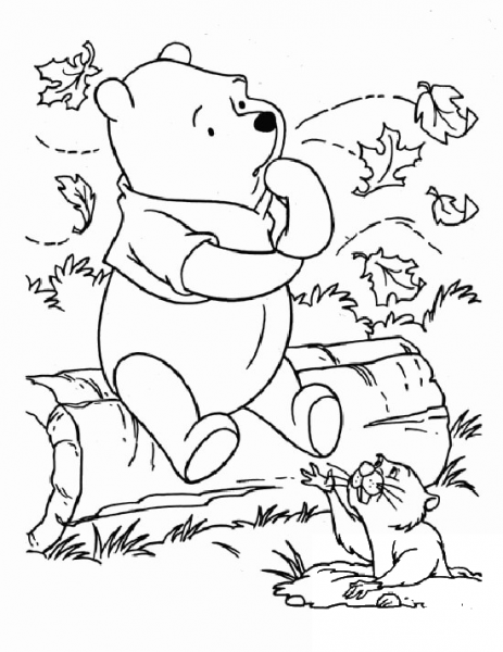 Pooh Is Thinking  coloring page image