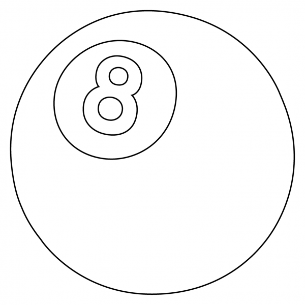 Pool 8 Ball Emoji coloring page image
