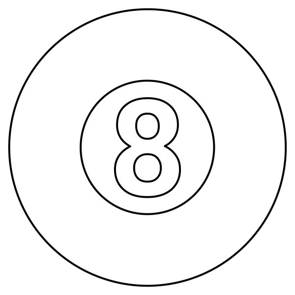 Pool 8 Ball Emoji coloring page image