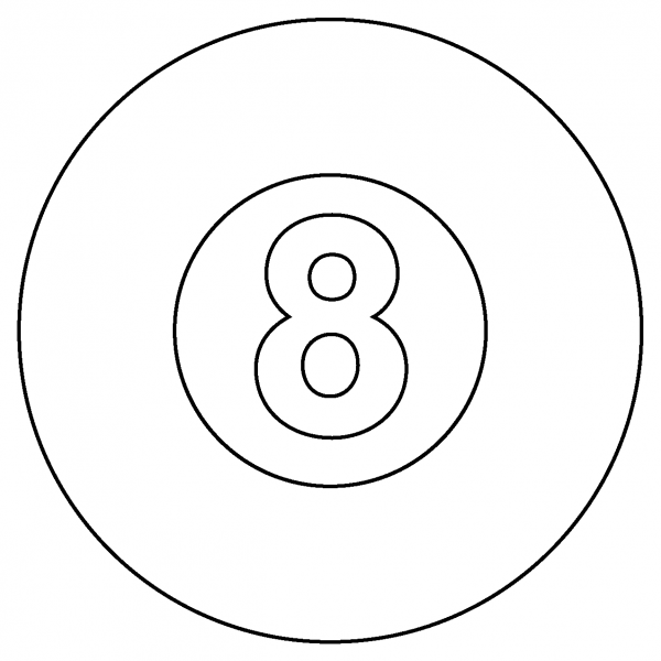 Pool 8 Ball Emoji coloring page image