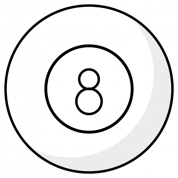Pool 8 Ball Emoji coloring page image
