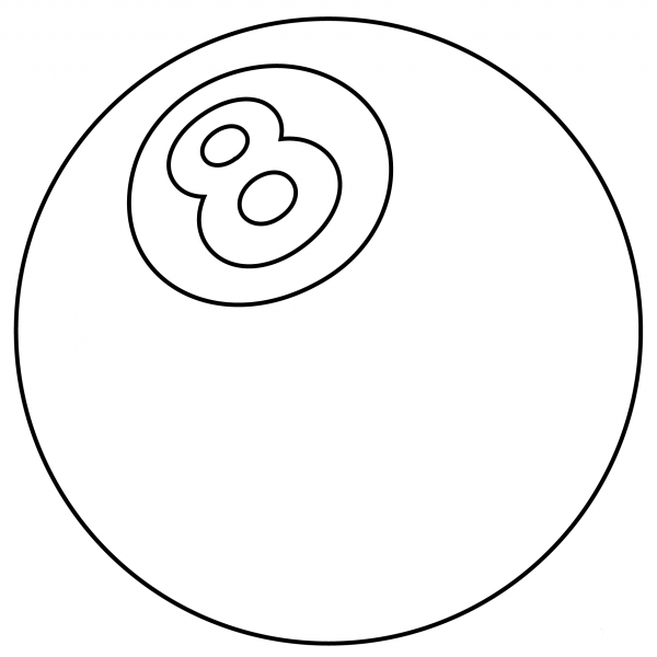 Pool 8 Ball Emoji coloring page image