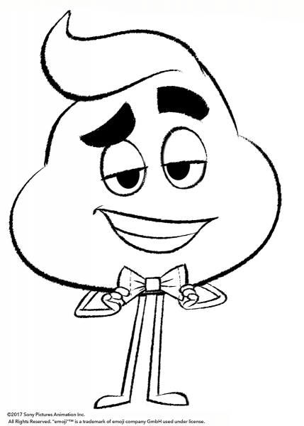Poop from Emoji Movie  coloring page image