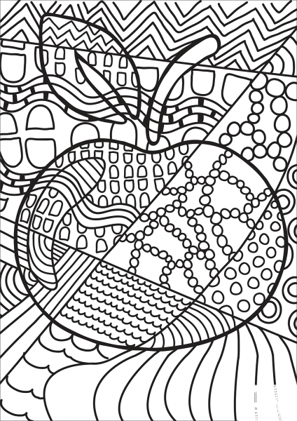 Pop Art Apple coloring page image