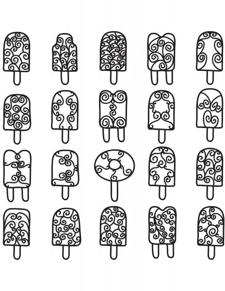 Pop Art Ice Cream coloring page image