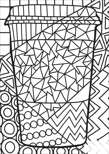 Pop Art Paper Cup coloring page image