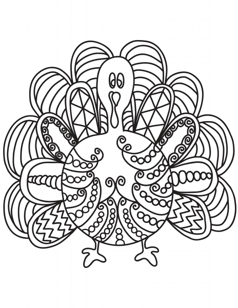 Pop Art Turkey coloring page image