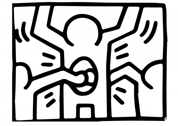Pop Shop 1 by Keith Haring coloring page image