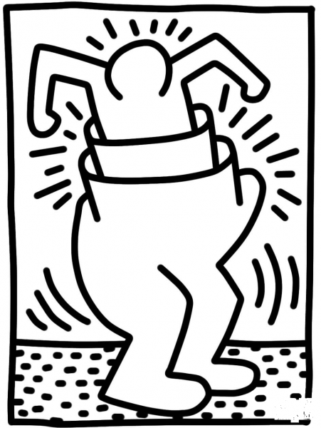 Pop Shop Figure by Keith Haring coloring page image