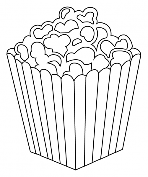 Popcorn Emoji coloring page image