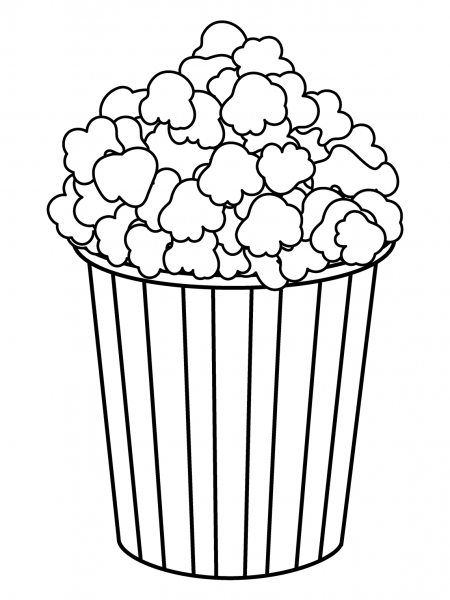 Popcorn Emoji coloring page image