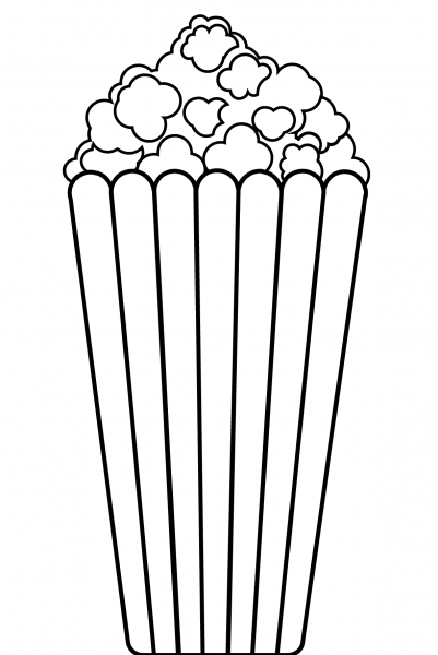 Popcorn Emoji coloring page image