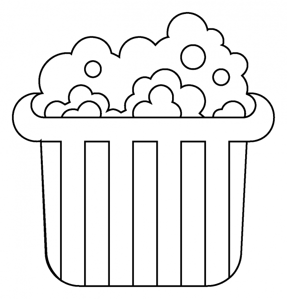 Popcorn Emoji coloring page image