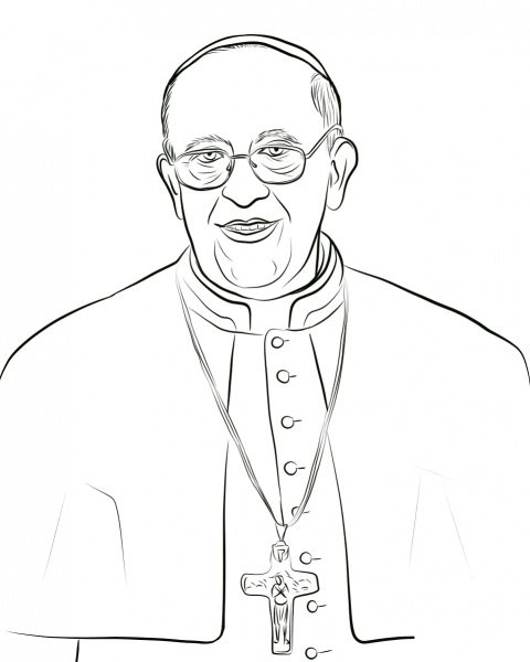 Pope Francis coloring page image