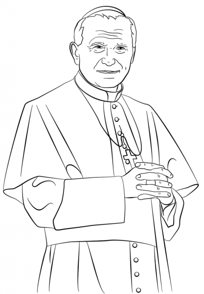 Pope John Paul II coloring page image