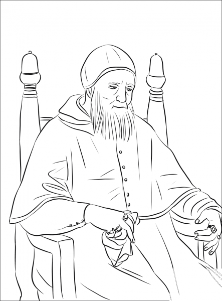 Pope Julius II by Raphael coloring page image
