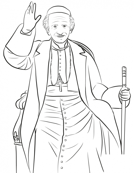 Pope Leo XIII coloring page image