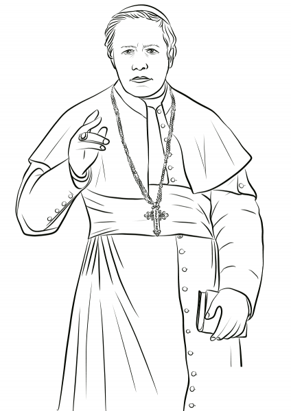 Pope St. Pius X coloring page image