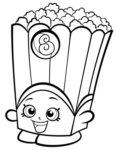 Poppy Corn Shopkin coloring page image