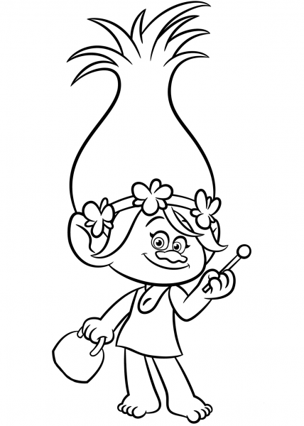 Poppy from Trolls coloring page image