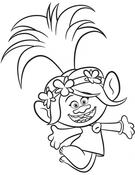 Poppy from Trolls coloring page image