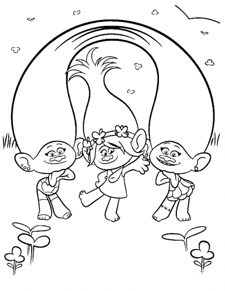 Poppy with Satin & Chenille from Trolls coloring page image