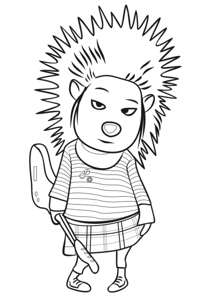 Porcupine Ash from Sing coloring page image
