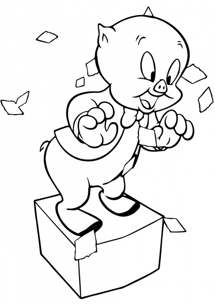 Porky Pig coloring page image
