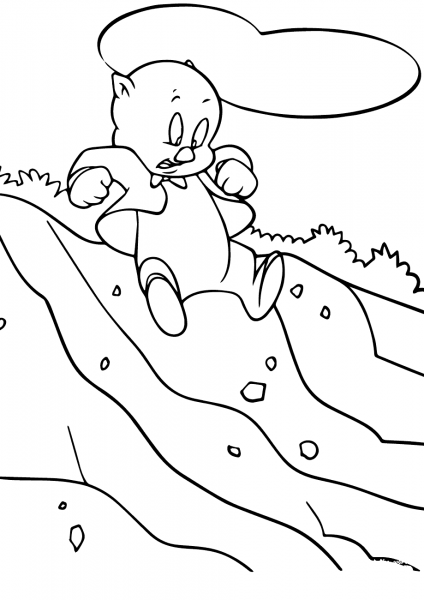 Porky Pig coloring page image