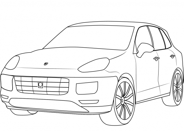 Porsche Cayenne coloring page image