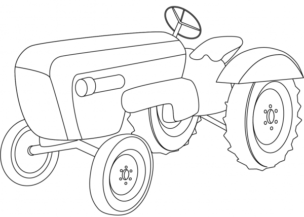Porsche Traktor coloring page image