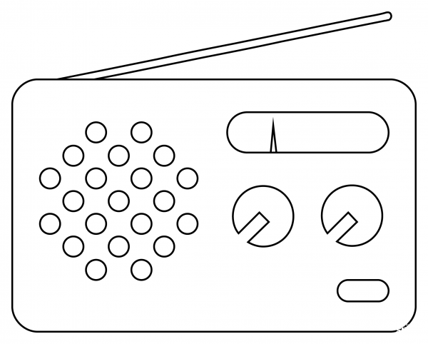 Portable Radio Receiver coloring page image
