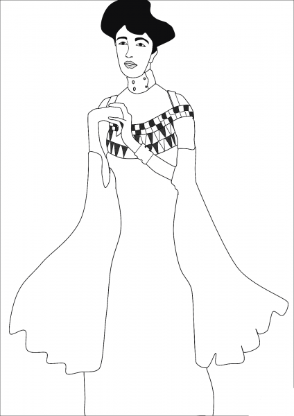 Portrait of Adele Bloch Bauer I coloring page image