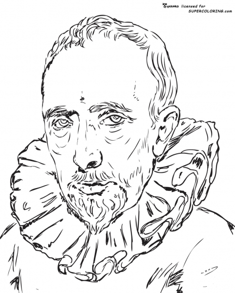 Portrait Of Cornelis Van Der Geest By Anthony Van Dyck  coloring page image