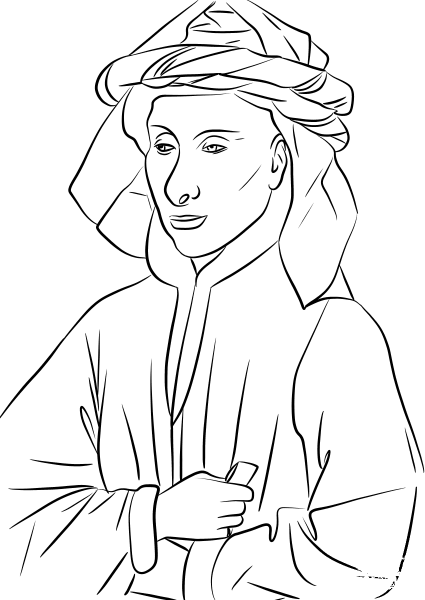 Portrait of Giovanni Arnolfini by Jan Van Eyck coloring page image