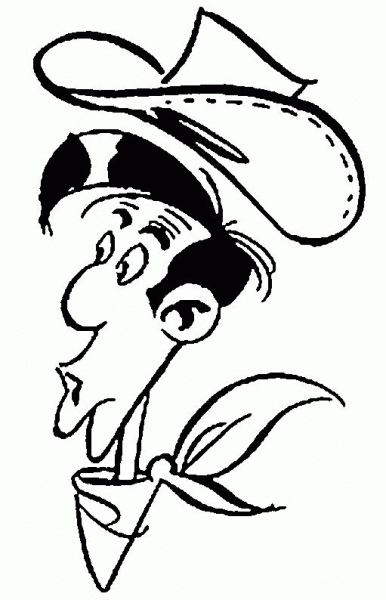 Portrait Of Lucky Luke  coloring page image