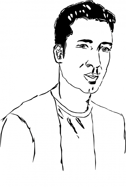Portrait of Man coloring page image