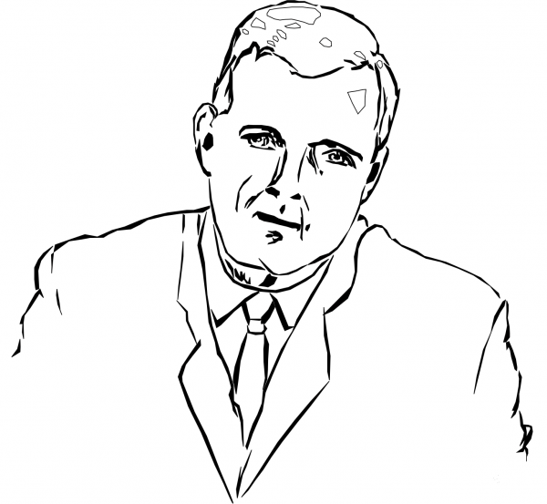 Portrait of Man coloring page image