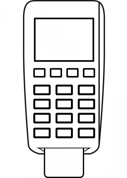 Pos Card Reader coloring page image
