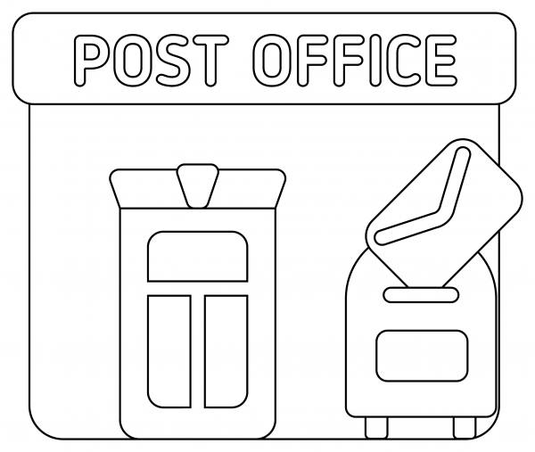 Post Office coloring page image
