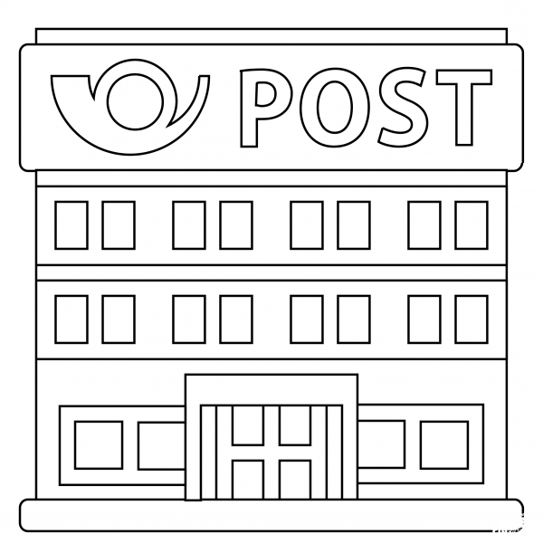 Post Office coloring page image