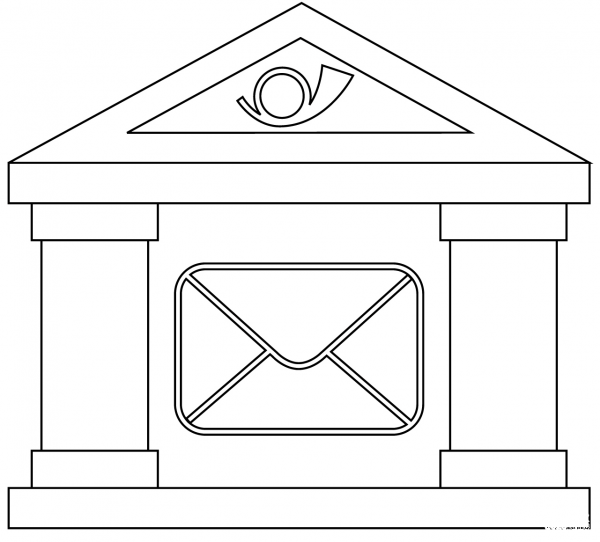 Post Office coloring page image